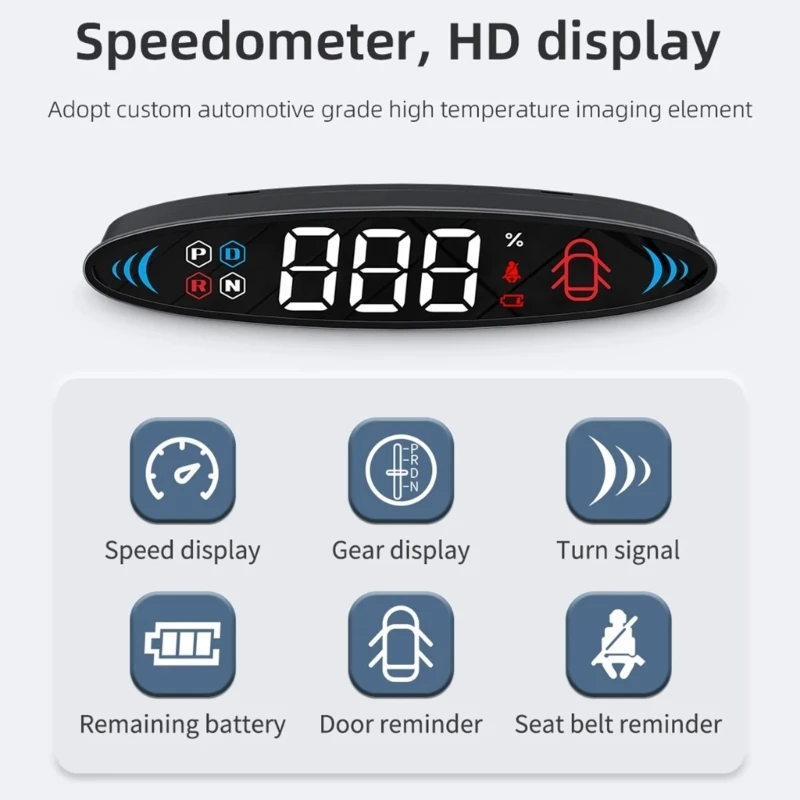 HUD Head-Up Digital Display Alarm Reminder Meter Speedometer Gear Cluster Electronics Speed Clock T6Meter for Model 3/Y