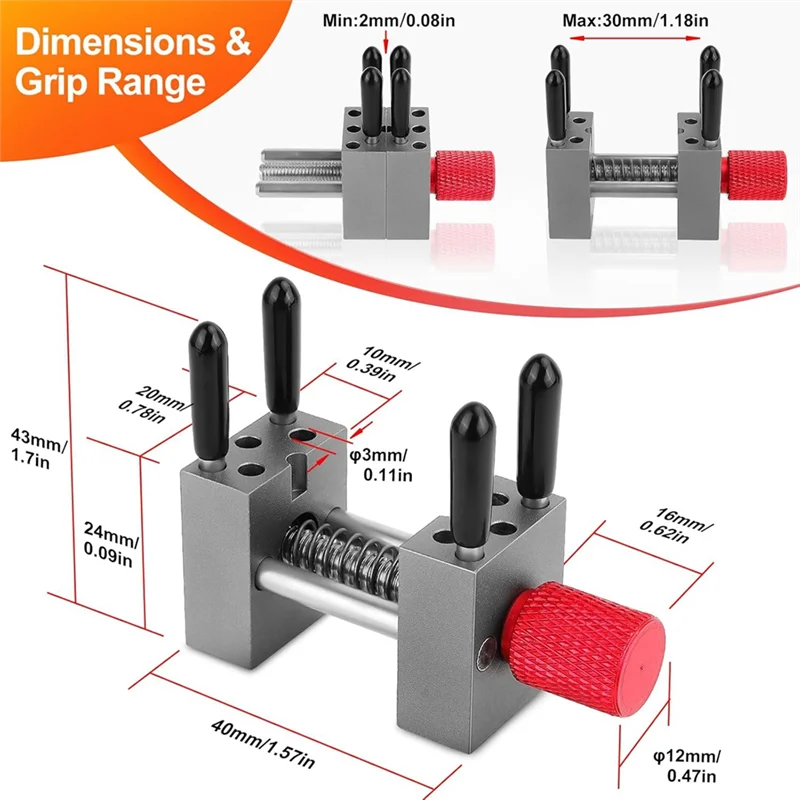 AAAN-Metal Handy Mini Vise Clamp,Universal Drill-Press Vice Grip With 10X Alternative Holes For Scale Model Hobby