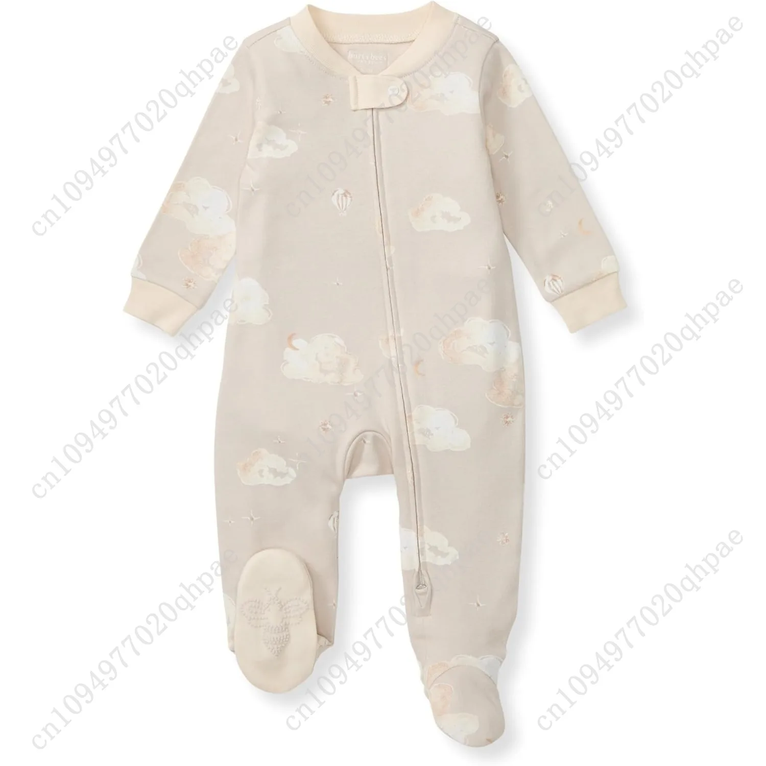 

Burt's Bees Baby Boys Sleep and Play PJs, 100% Organic Cotton One-Piece Zip Front Romper Jumpsuit Pajamas