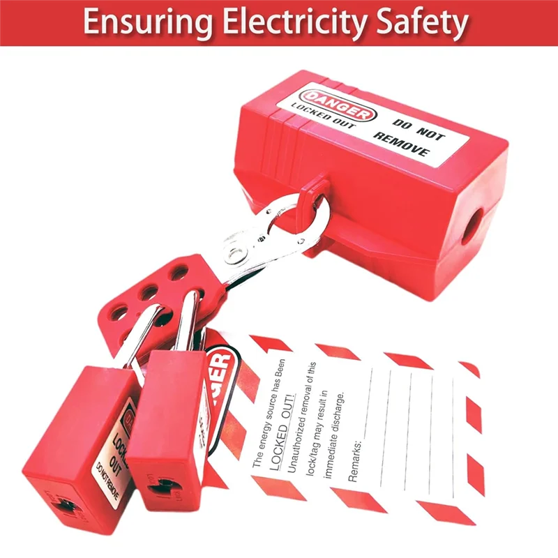 T24C 35Pc Lotokit, Kit Listrik Tagout Pengunci Portabel untuk Perangkat Pengunci Industri, Kit Gembok Profesional