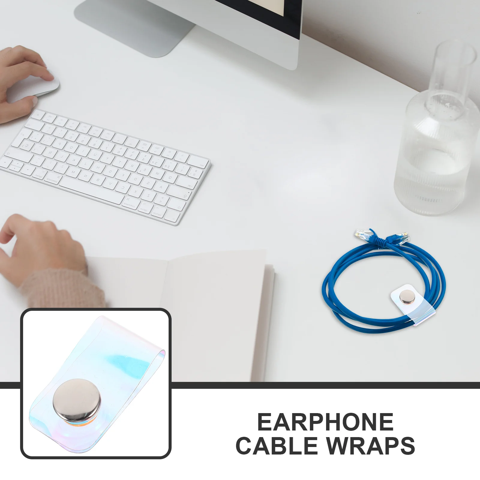 

15Pcs Snap Button Cable Organizer Ties Durable Earphone Cord Keeper Wire Storage Cable Holder Cord Organizer Ties