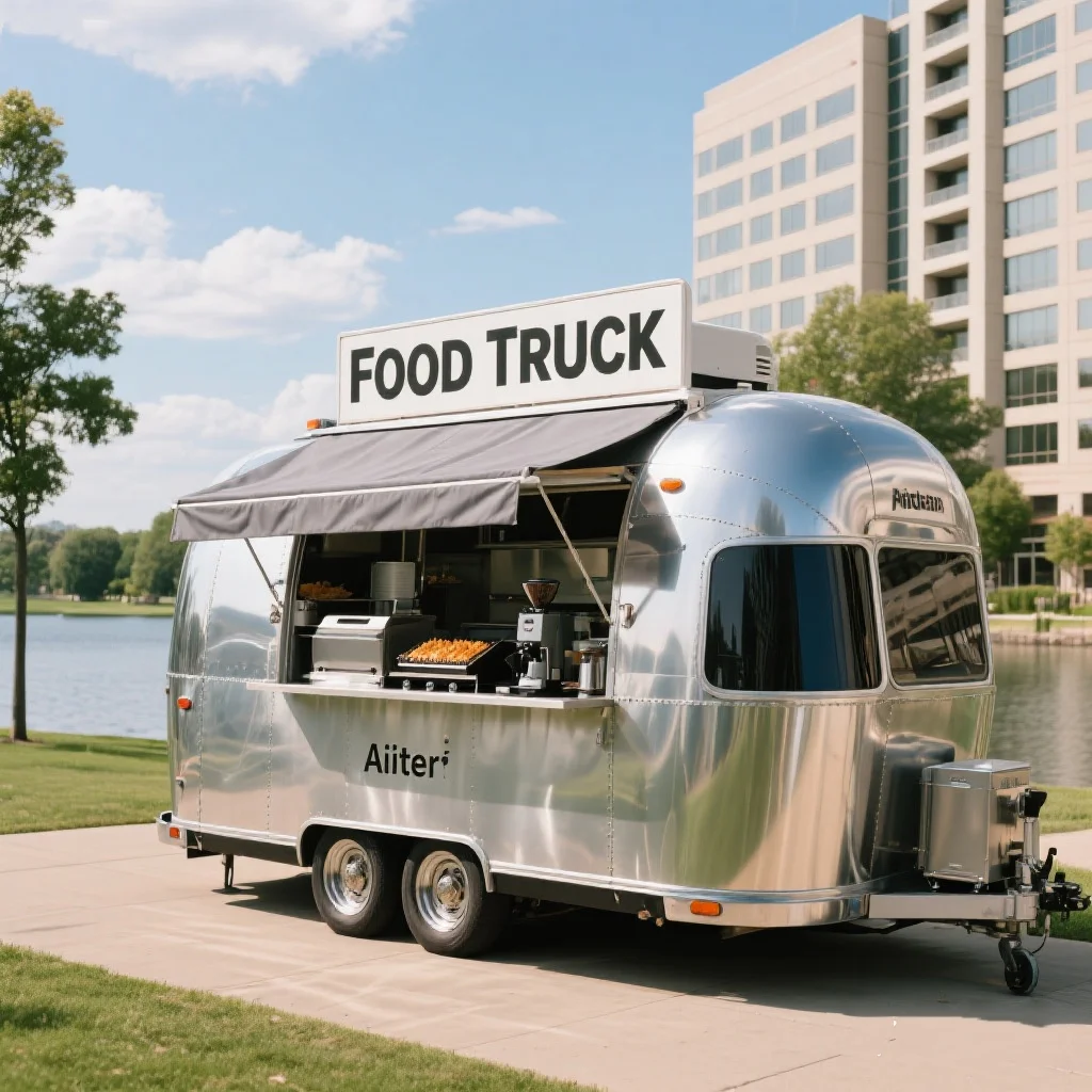 

Convenient Mobile Food Trailer Food Truck Stainless Steel Food Caravan with Kitchen for Sale