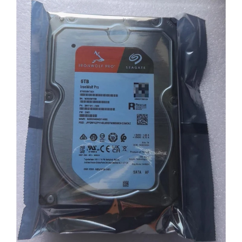 

Seagate Exos pro 6TB Mechanical Hard Drive 3.5 Inch SATA Interface 7200 RPM 256M Cache Suitable for NAS ST6000NT001