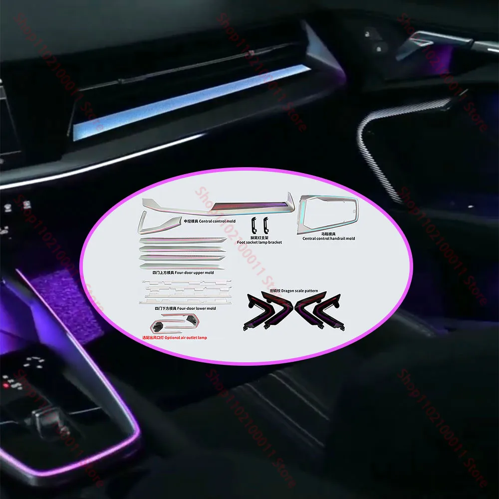 30-Color Ambient Light Dashboard For Audi A3 8Y S3 RS3 2021-2025 Decorative Air Vent LED Atmosphere Lamp Plug and play