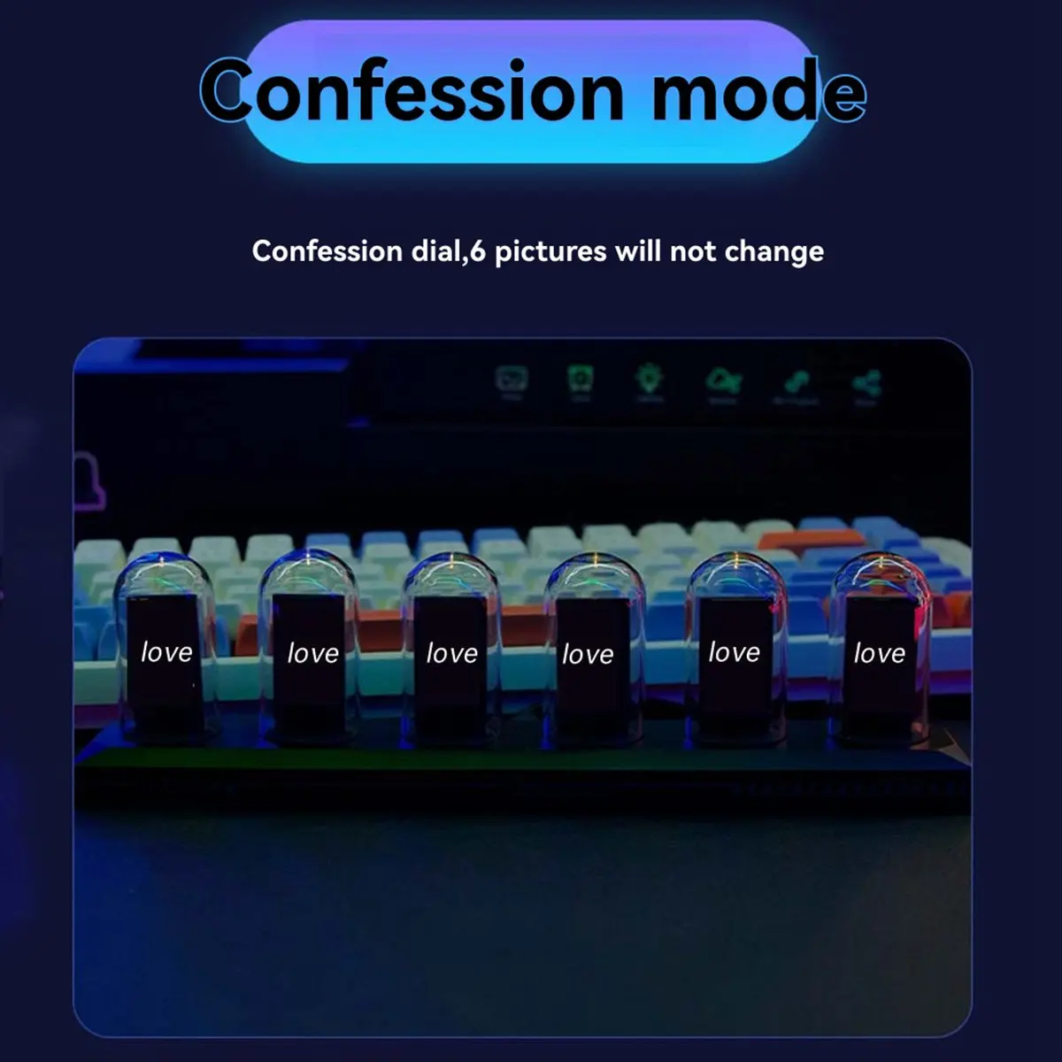A76KBG! LED Nixie Tube Clock IPS Color Screen Digital Clock DIY Analog Digital Tube WiFi Time Desktop Desktop Digital Clock