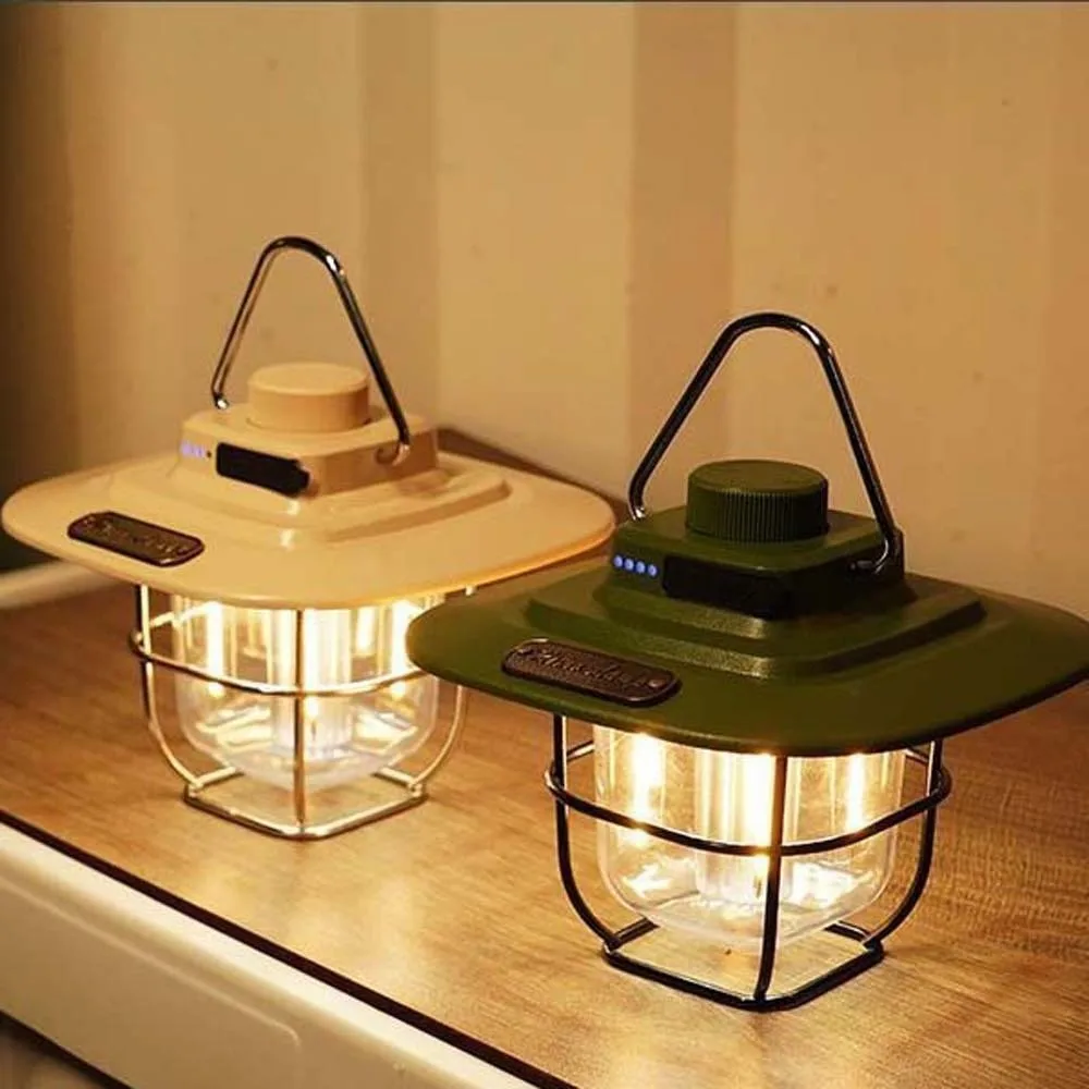 

Portable Hanging Retro Camping Lantern Waterproof Dimmable Tent Lamp Energy Efficient LED Emergency Survival Lights Yard