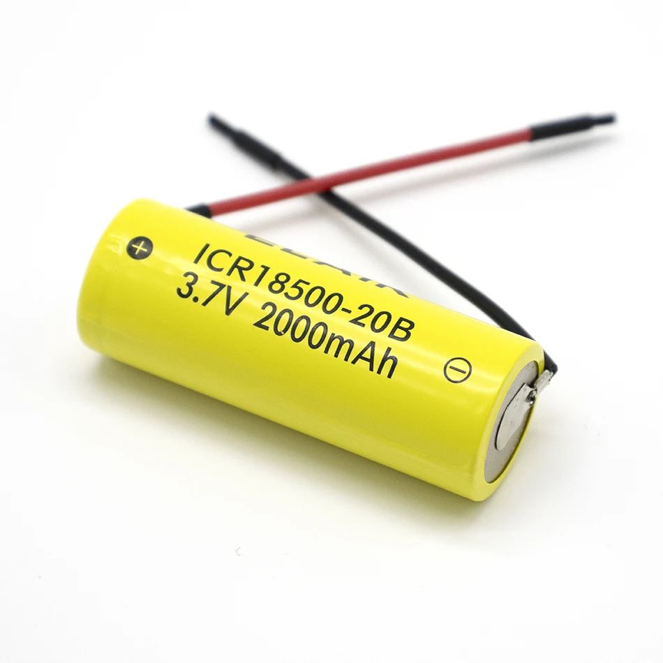 2pcs 18500 3.7V 2000mAh Rechargeable Lithium Battery with High Quality and Reliable Cell Performance 20B - outlet