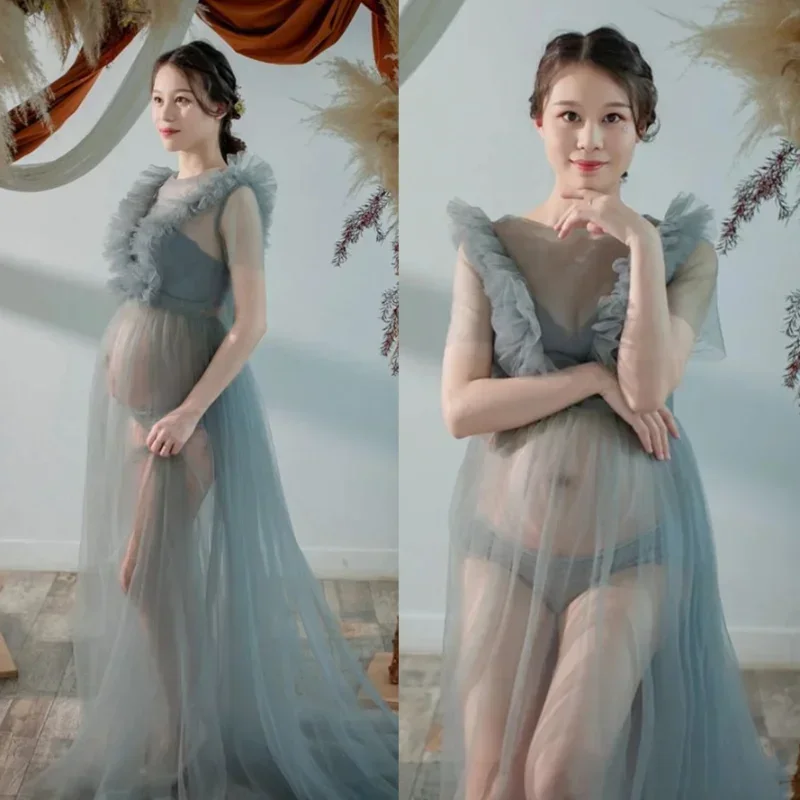 

Maternity Photography Props Long Chiffon Gown Sweet Heart Materrnity Maxi Dresses For Photo Shoot Pregnant Women Dress