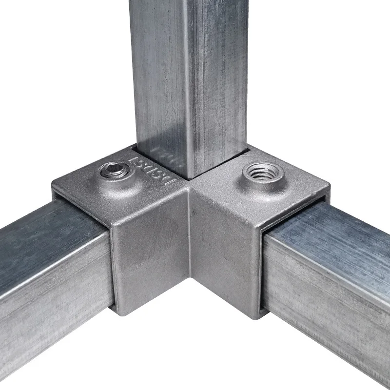 4pcs 30mm square tube connector aluminum alloy square pip joint welding free tee fastener connector