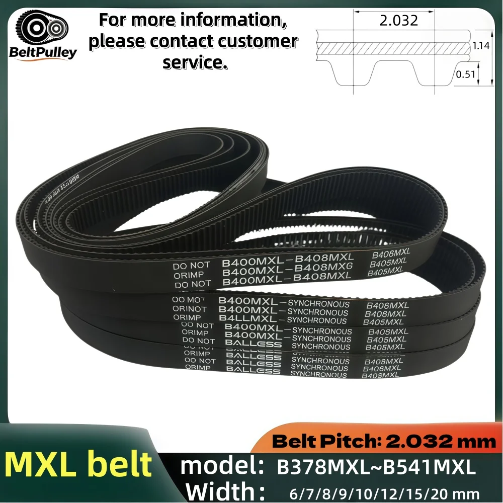 MXL Timing Belt 378-541T MXL-B378-541 6/7/8/9/10/12/15/20mm Width for 3D Printer, CNC, Router, Automation, Robotics, Medical