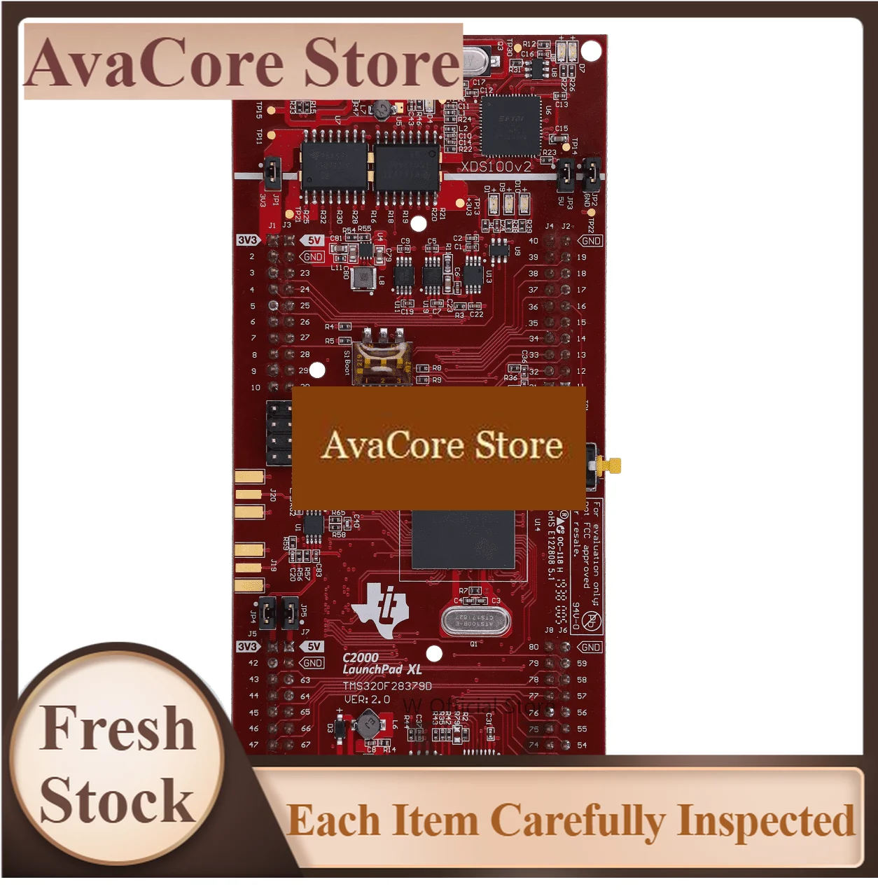 AvaCoreLAUNCHXL-F28379D LaunchPad Evaluation Kit, TMS320F28379D C2000 Delfino MCU Development Board for DSP Motor Control Applic