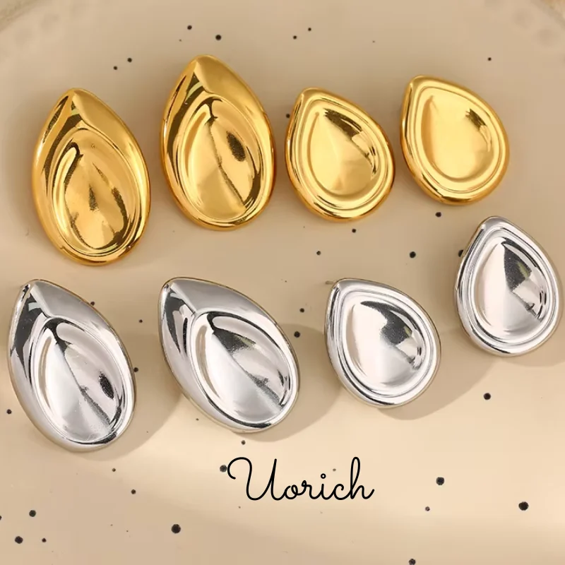 Uorich Retro Simple Fashion Personality Earring Popular for Women  Stainless Steel Trend Classic Design Earrings Jewelry Gifts