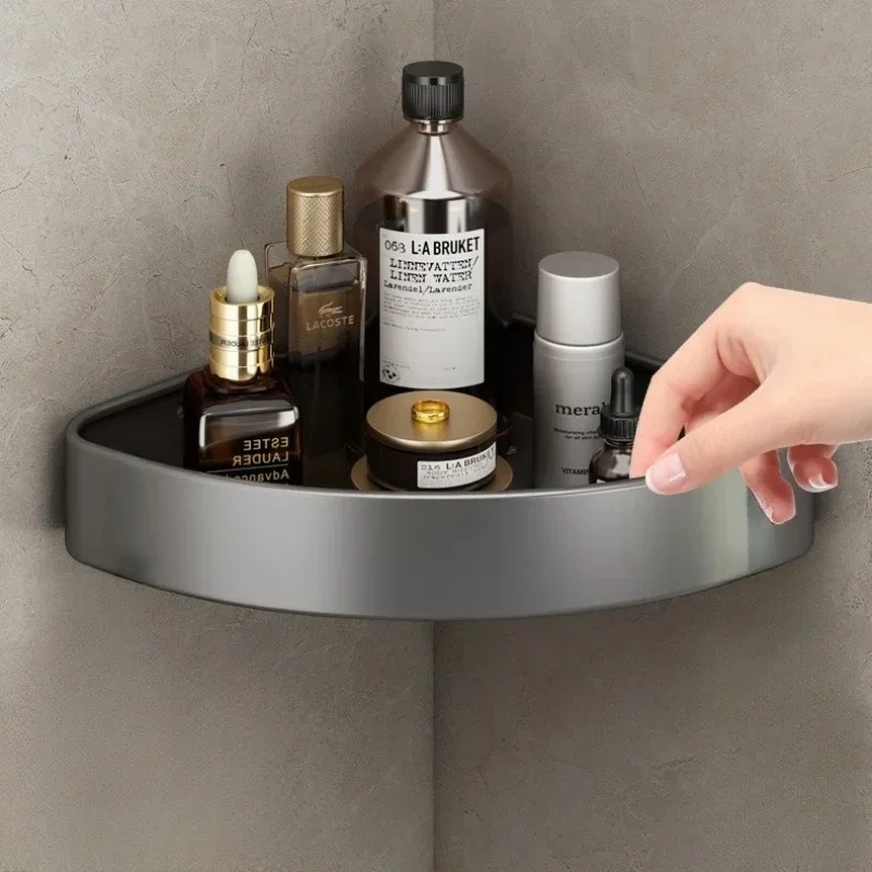 

Bathroom Shelf Aluminum Alloy Shampoo Rack Makeup Storage Organizer Shower Shelf Bathroom Accessories No Drill Wall Corner Shelf