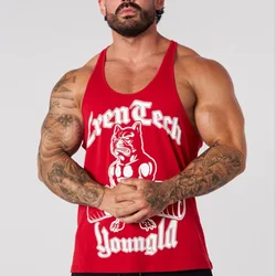 New Gym Tank Top Summer Brand Cotton Sleeveless Shirt Casual Fashion Fitness Stringer Running Vest Men bodybuilding Clothing