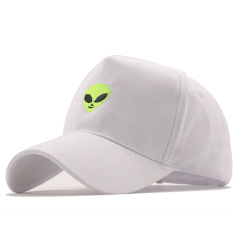 New Green Alien Embroidered Baseball Hat for Men and Women Outdoor Leisure Sunshade Duck Tongue Hat Trendy