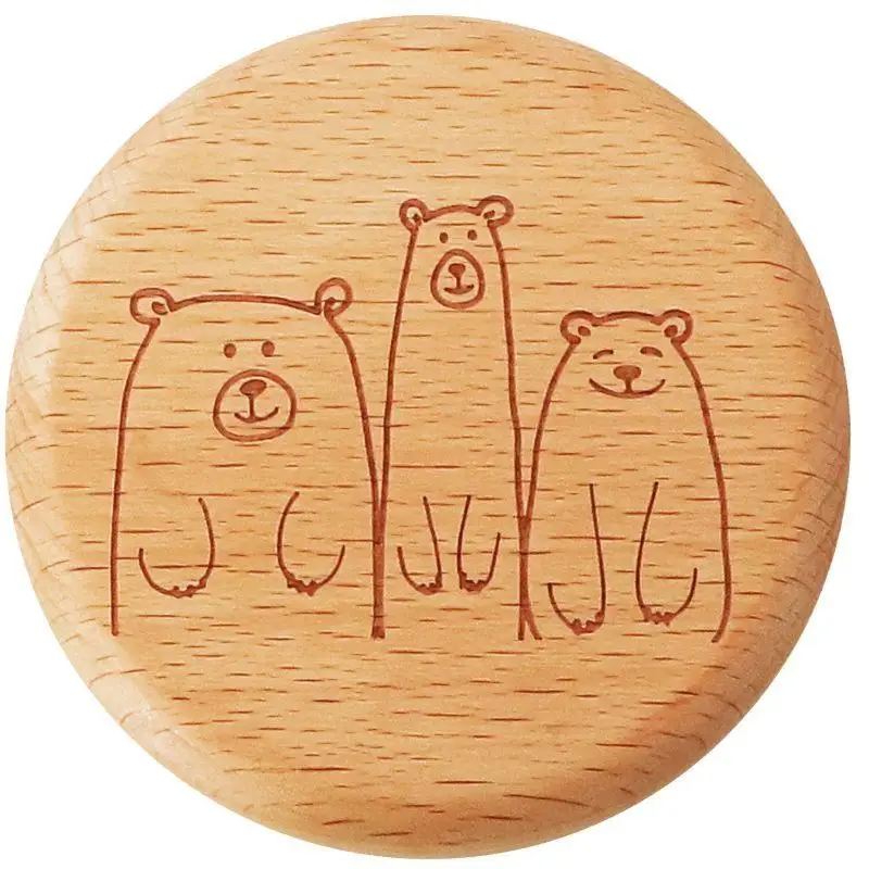 1 PCS Round Wooden Beer Bottle Opener With Magnetic Fridge Magnet, Wedding Gift Creative Gift