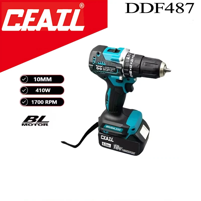 

CFATL DDF487 Screwdriver Cordless Percussion Drill Electric Variable Speed Brushless Motor Impact Power Tools Power Drill