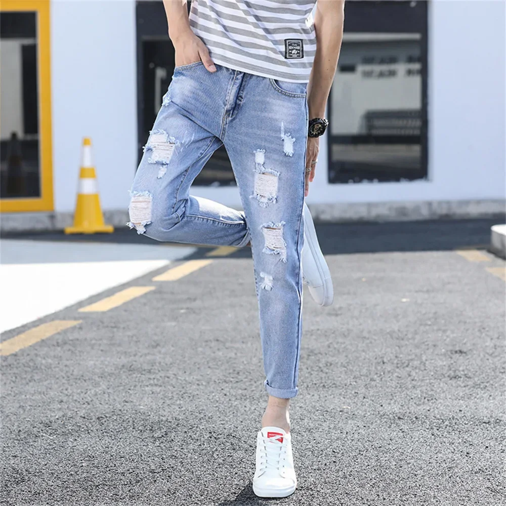 2025 New Men's Slim Fit Stretch Jeans Casual Fashion Multi Pocket Denim Trousers Everyday Men's Jeans Street Work Hip Hop Pants