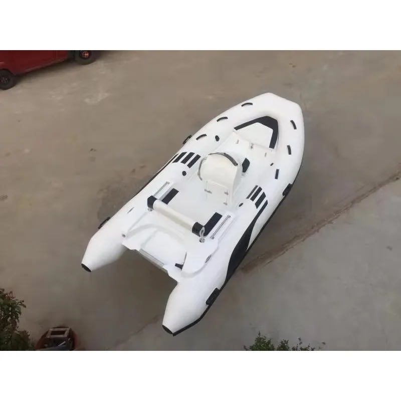 3.9M fiberglass hull inflatable sports yacht with a range of 2.3m to 8.6m, suitable for sale of drifting PVC