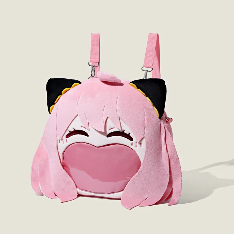 Bandai New Spy X Family Plush Translucent Backpack Cartoon Anya Forger Itabag Anime Peripherals Two-dimensional Girl Gifts