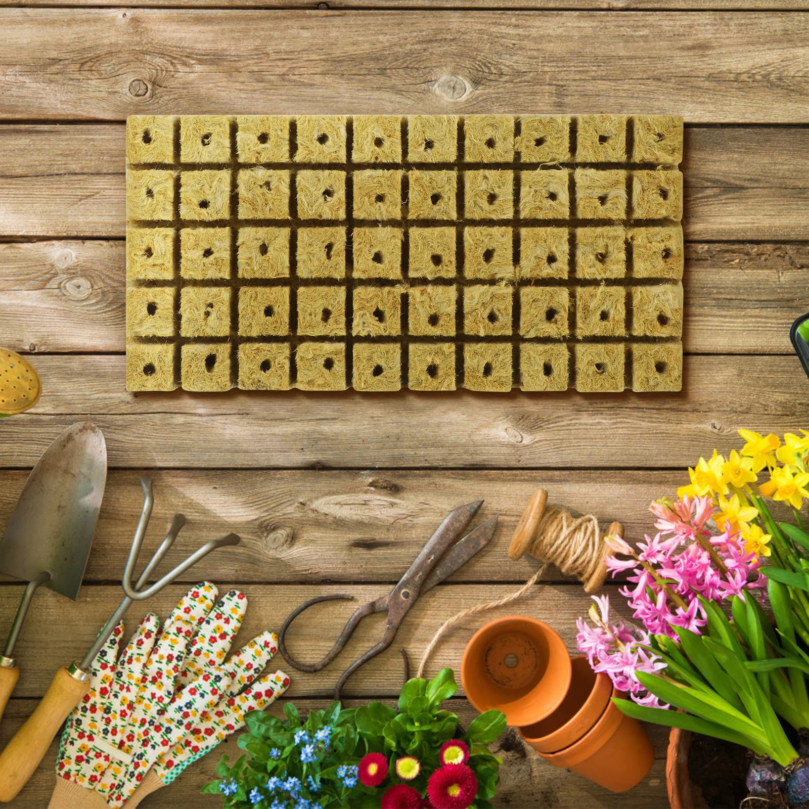 

100pcs Hydroponics Germination Starter Plugs Nutrient Soilless Cultivation Seedling Grow Cubes Garden Supplies Nursery Blocks