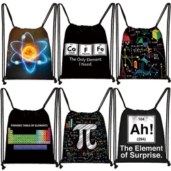 Periodic Table of Elements Print Backpack Funny Science Large Capacity Kids Storage Bags for Travel Shoes Holder Book Bag Gift