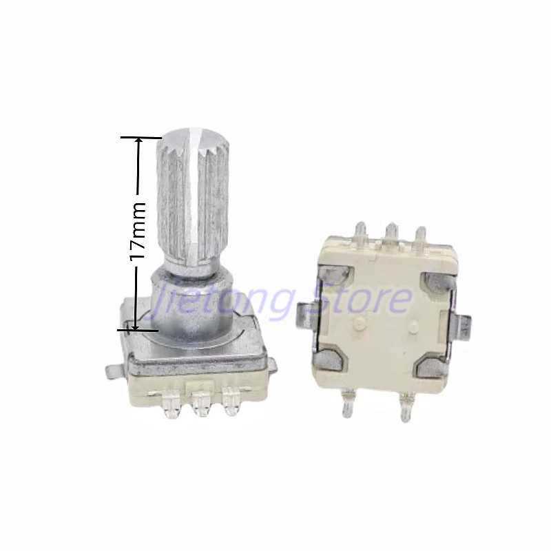 15Pcs Rotary Encoder Code Switch Push Button, 30 Position, 360 Degree Infinite Rotation, Half Plum Shaft, SMD Type, 5Pins, EC11