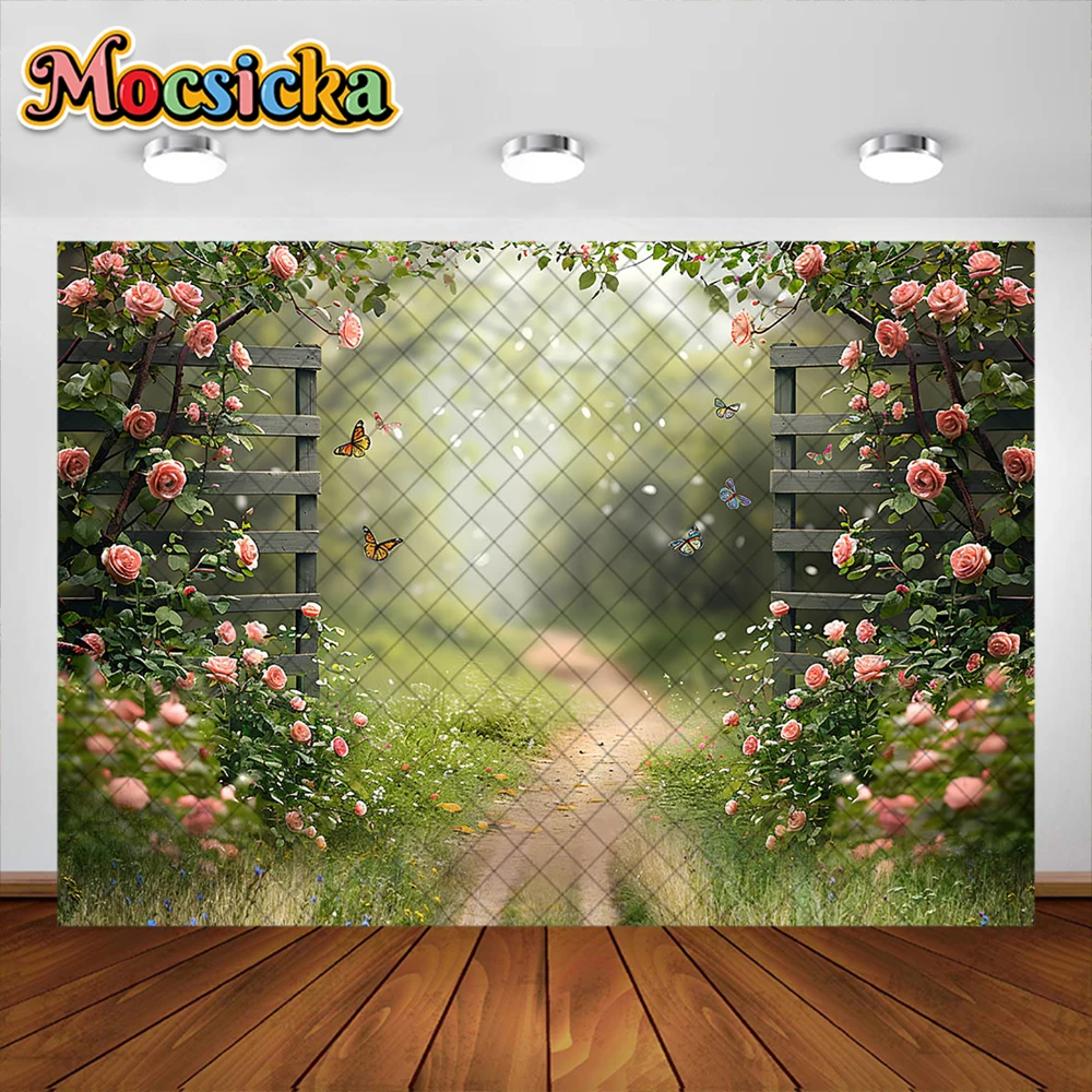 Mocsicka fotografia fundo primavera floral decoração do quarto pano de fundo casamento adulto bebê férias retrato fotos estúdio adereços