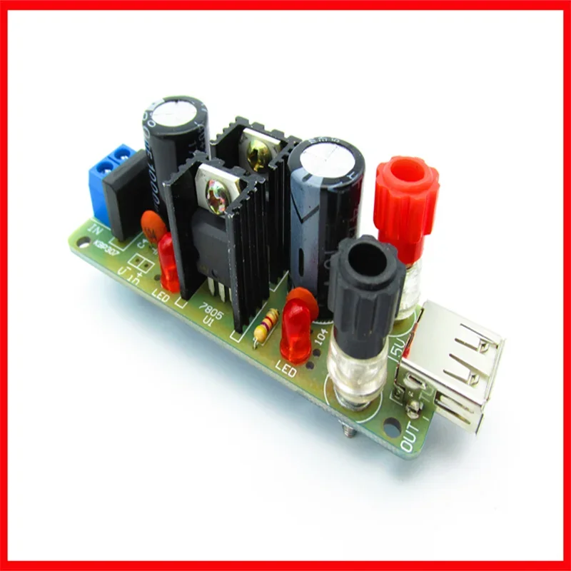 Dual LM7805 Voltage Regulator Module 5V3A Solar Energy Manual Generator Expansion Module for Electronic Projects