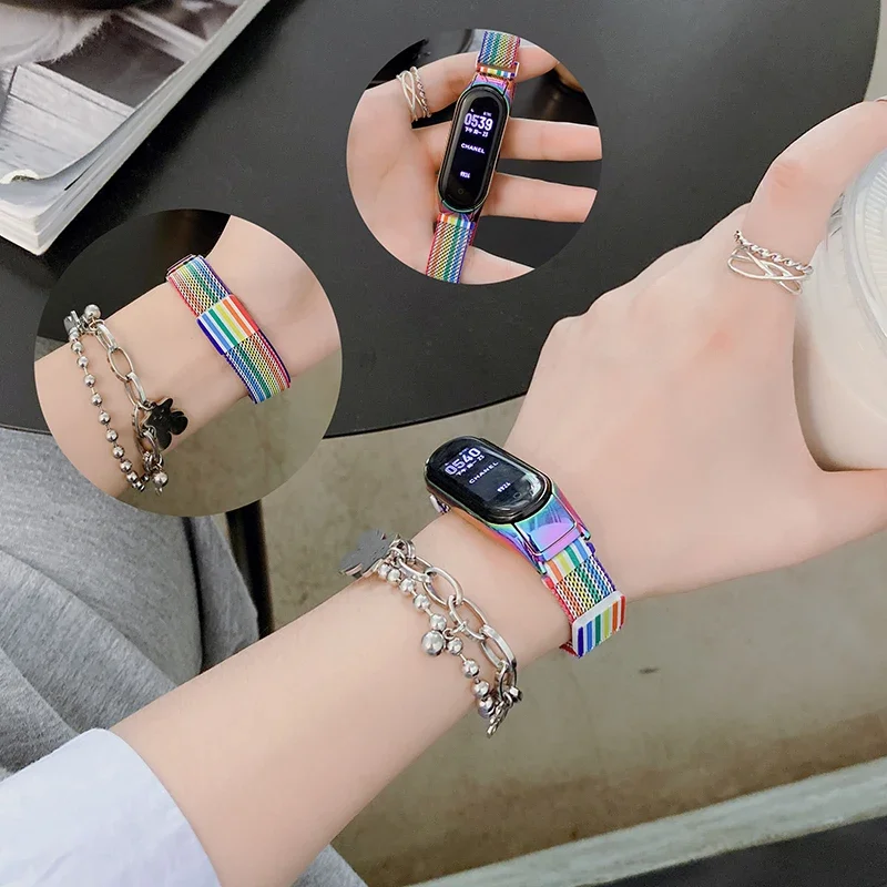 Миланская петля для Xiaomi smart Band 9 NFC, спортивный браслет Miband9, умные часы, сменный браслет на Mi Band 8, аксессуары