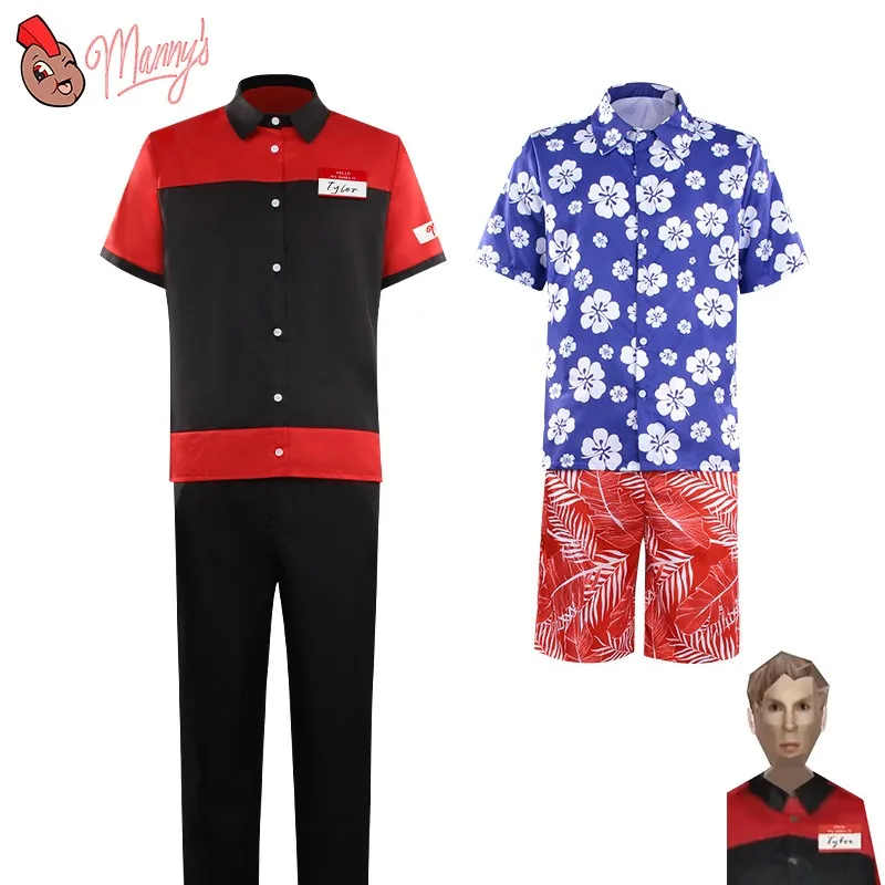 Traje de Cosplay de Disney Tyler para hombre, uniforme de terror, traje de fiesta aterrador con insignia de peluca, ropa de Cosplay para Halloween y Carnaval