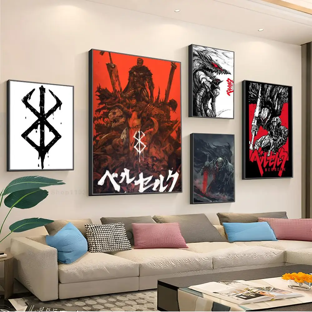 

Anime Poster Paper Print Home Living Room Bedroom Entrance Bar Restaurant Cafe Art Painting Decoration B-Berserk