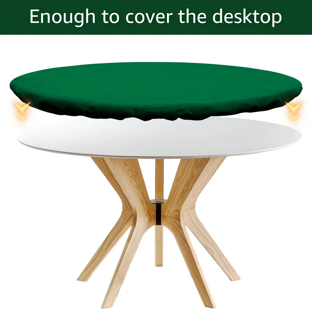 Felt Poker Table Cover Round Fitted 36-48in Stretch Fit Green Felt Card Table Cover Table Cloth Protector for Mah JongPoker