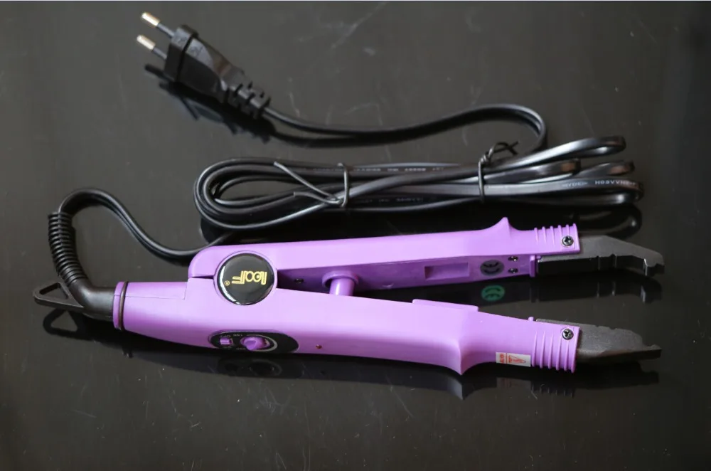 paarse kleur PLATTE PLAAT Fusion Haarverlenging Keratine Bonding Tool Heat Iron haarconnector