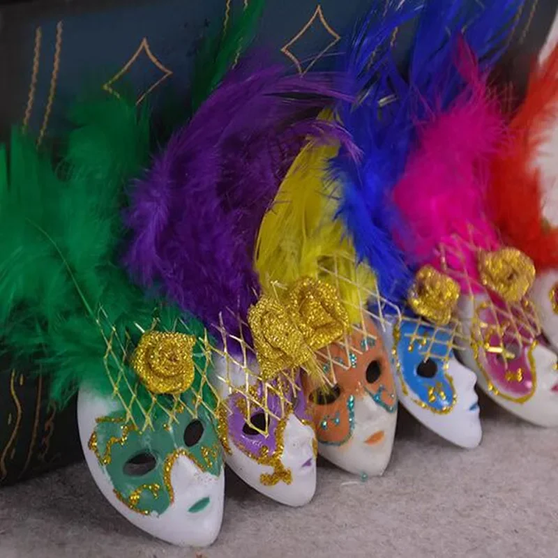 قناع ريش أميرة البندقية الصغيرة، هدايا تذكارية مغناطيسية للثلاجة، ملصق حائط لحفلات أعياد الميلاد وحفلات الزفاف