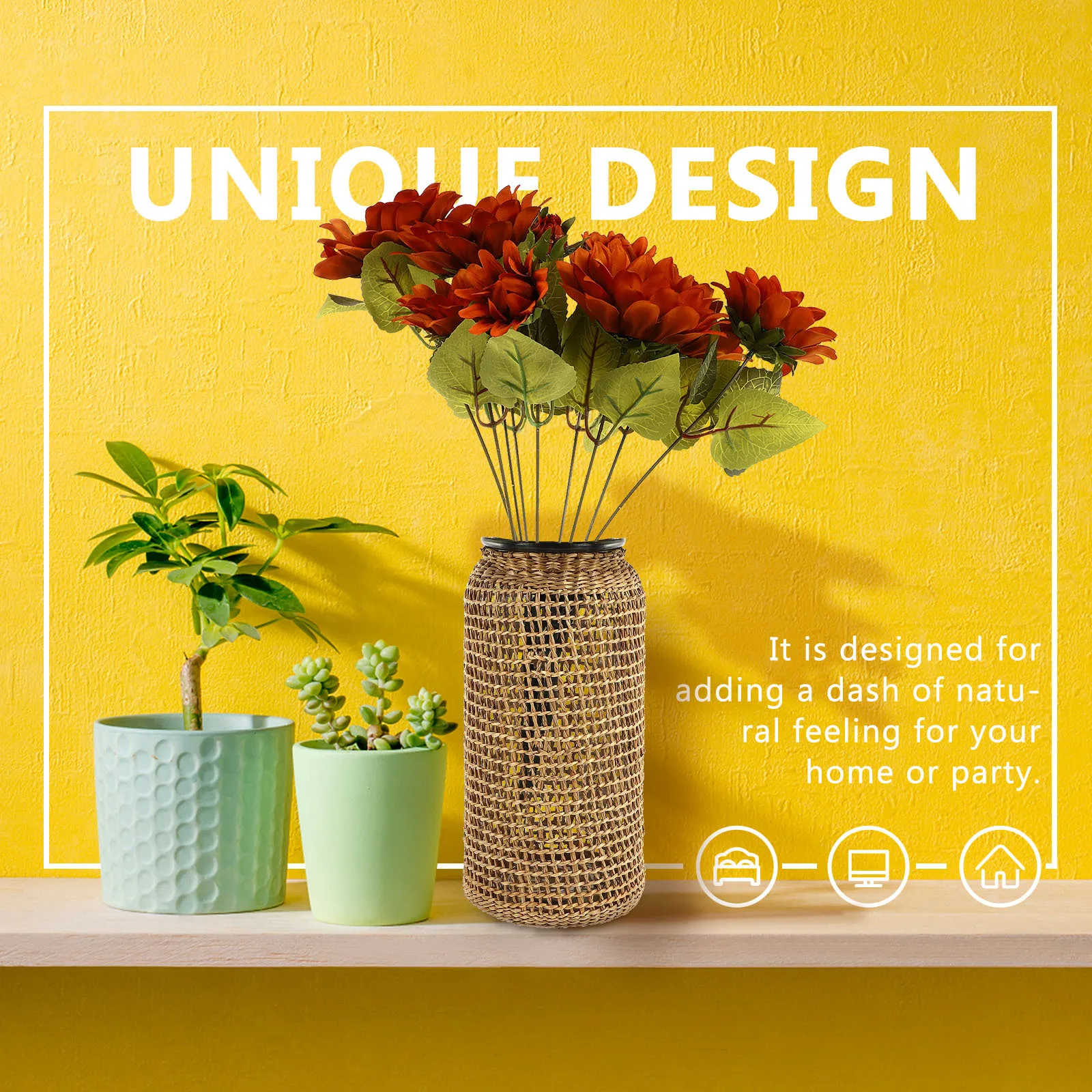 

1Pcs Creative Sunflower Bouquet Lifelike Fake Flower Decor Home Wedding Event Decorative Artificial Flower Arrangement