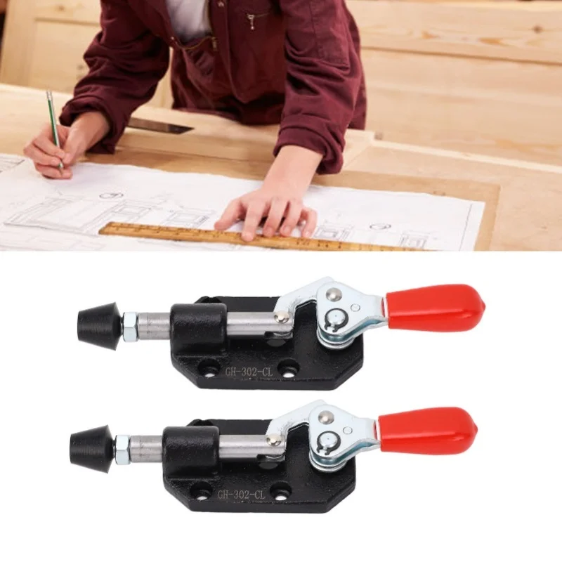 2Pcs Push Pull Toggle Clamp Tunable Woodworking DIY Quick Release Positioning Jig Accessories Left Right 20mm Stroke