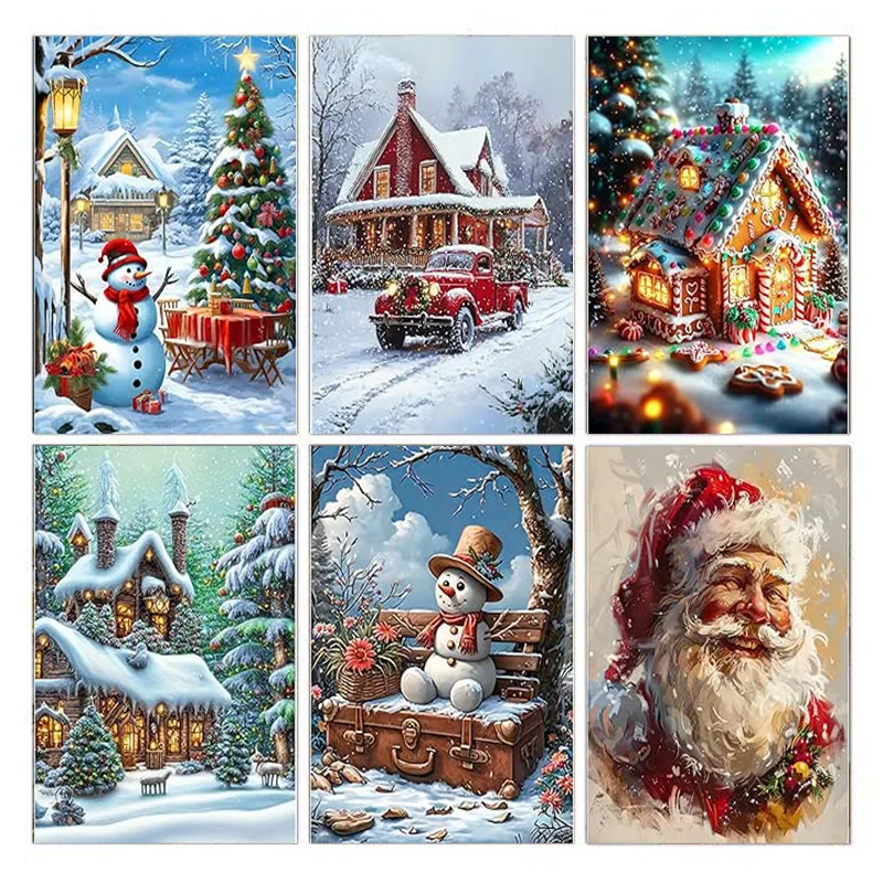 AB Diamond Painting, Santa Claus 5D Diamond Painting, Diamond Painting (Suitable for Adults and Beginners), DIY Mosaic