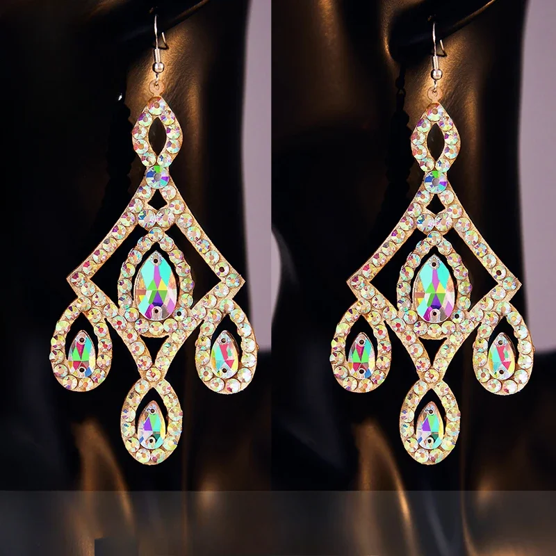 Handmade Rhinestone Belly Dancing Earrings