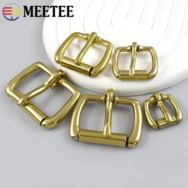 

5Pcs 16-38mm Solid Brass Men Belt Buckle Bag Strap Roll Pin Clasp Leather Belts Replacement Hook Hardware Accessories for Bags