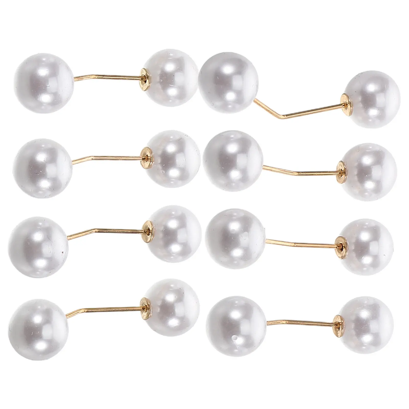 8Pcs Elegant Beaded Brooch Pins Minimalist Style Discreet Wardrobe Malfunction Prevention for Women Shirt Dress Blouse Neckline