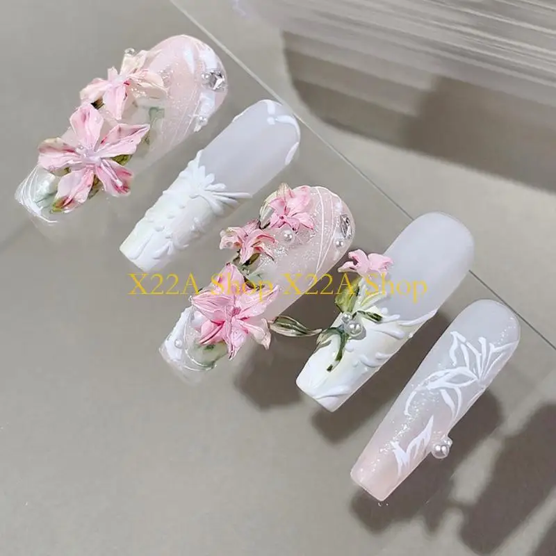 Unique Sturdy 3D Rose Flower Art Mold 3D Carving Silicone Mold Stamping Pattern Nails Stencils DIY Manicure Tools