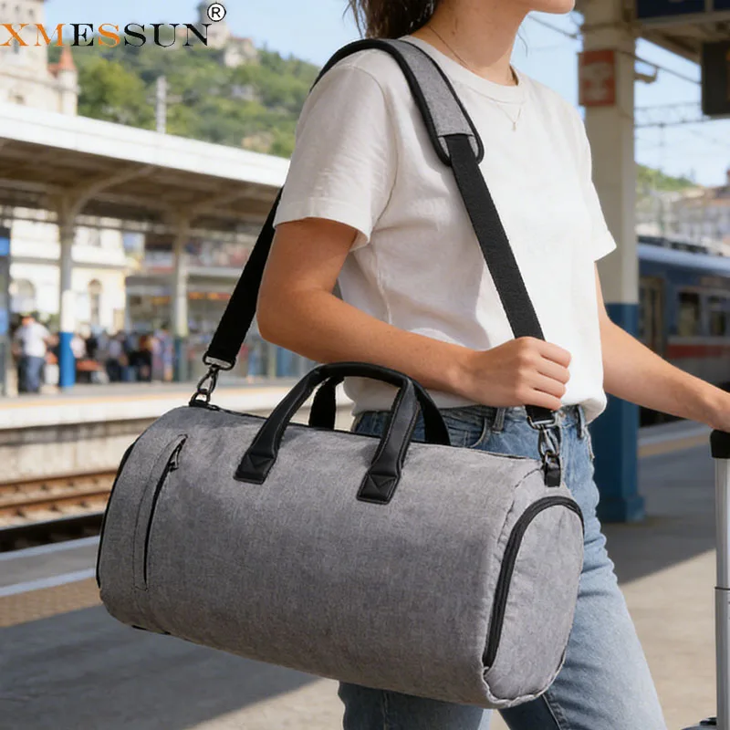 XMESSUN New Oxford Folding Suit Storage Bag for Women Or Men,Fashion Design Lady Large Capacity Hand Luggage Fitness Travel Bag