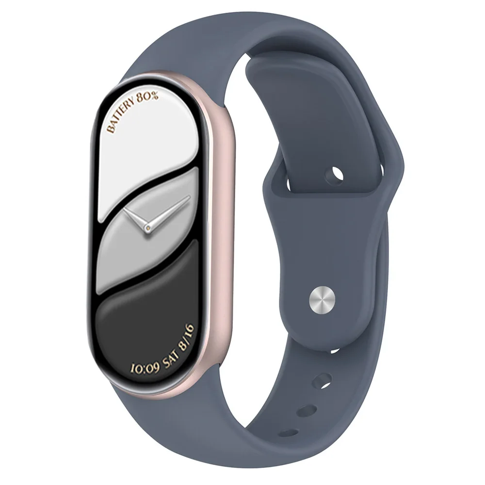 Xiaomi Band 10/9/8用ウォッチバンド 高品質 ソフトで耐久性のあるシリコンストラップ 調整可能なリストバンド 隠しバックル付き