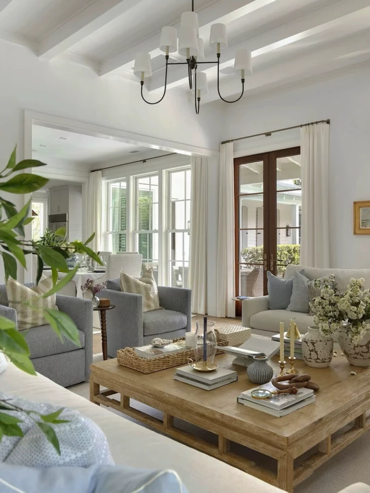 All copper American style minimalist retro villa living room chandelier dining room bedroom hotel chandelier