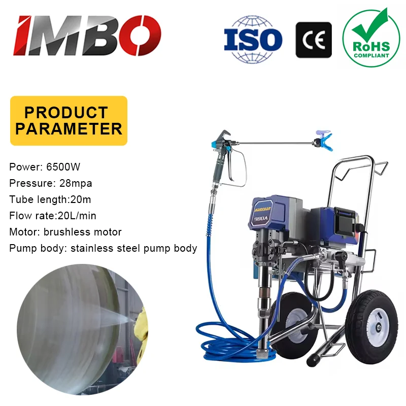 Industrial Grade Electric Airless Paint Sprayer 6500W High Power, Stainless Steel Pump for Latex & Paint Spraying