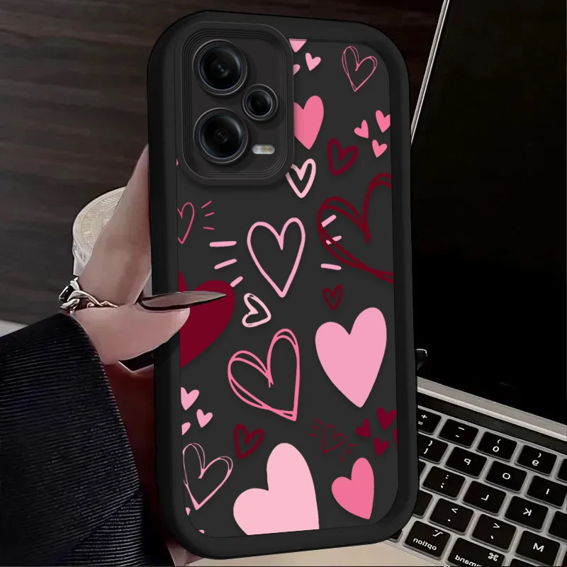 Pink Heart-shaped Phone Case for Xiaomi Redmi A5 A4 A3 A3X A2 A1 Plus 13X Redmi K80 Ultra K70 K70E K60 K60E K50 K40 K40S K30 view 5