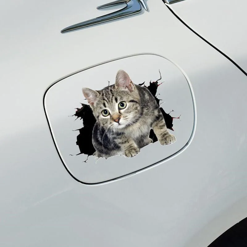 3DCat Car Sticker Cute Funny Kitten Decal Scratch Cover forAuto Body Rear Tail Exterior Decor