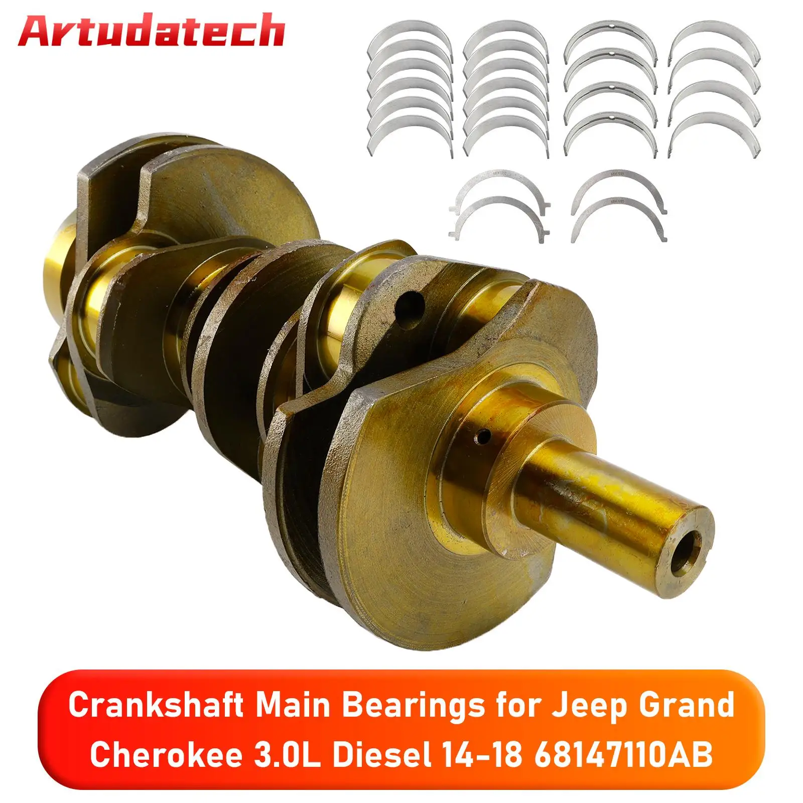 

Artudatech Crankshaft Main Bearings for Jeep Grand Cherokee 3.0L Diesel 14-18 68147110AB Car Accessories