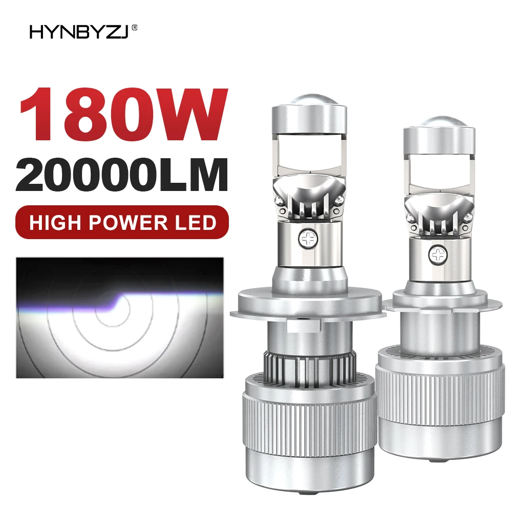 

HYNBYZJ 180W H4 H7 Bi Mini LED Projector Lens Canbus 20000LM 9005 9006 9012 H8 H9 H11 Auto Headlight 4300K 6500K Led Car Lights